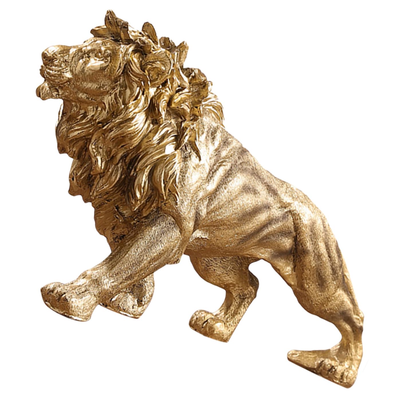 Figurine de lionceau en résine or pour décoration de salon et bureau vintage