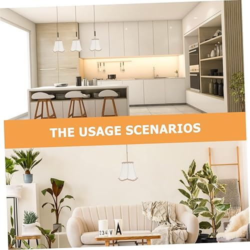 Miniatura 5 de Uonlytech Pantalla de lámpara de tela blanca, con clip de arpillera, pantalla de lino para lámpara de mesa, lámpara de pared para sala de estar,