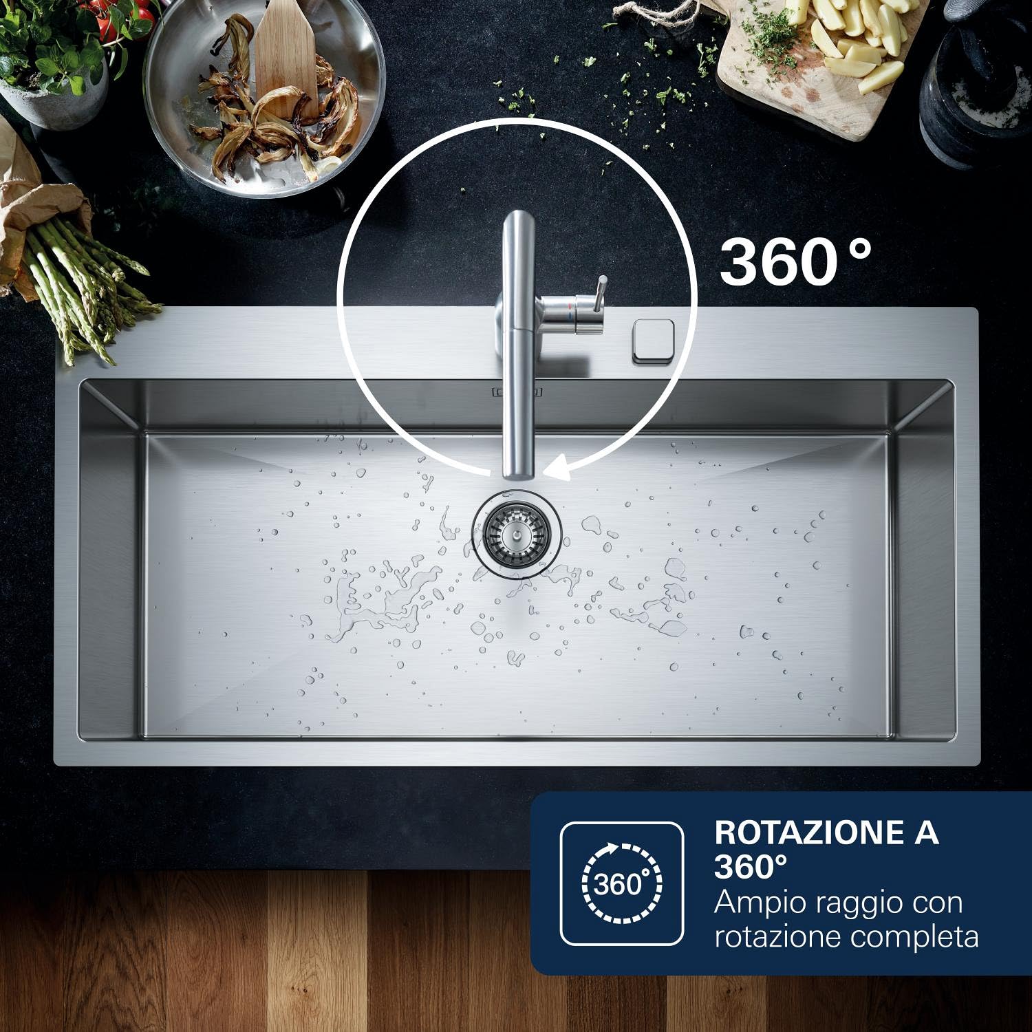 GROHE Miscelatore Monocomando per Lavello Essence New, Cromo 30294000