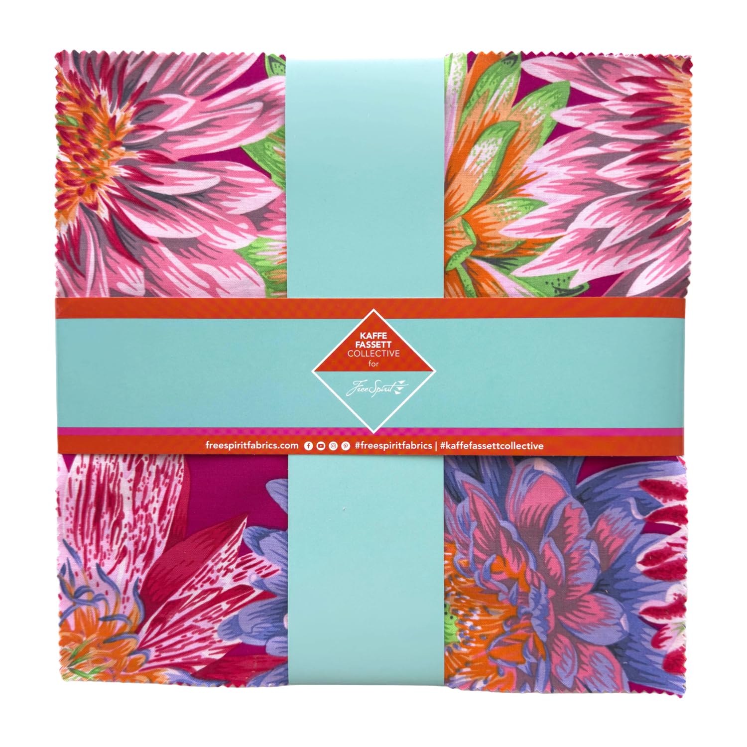 Classics Plus Ruby 10 Inch Charm Pack (42 Pieces) by Kaffe Fassett Collective for FreeSpirit (FB610GP.Ruby)