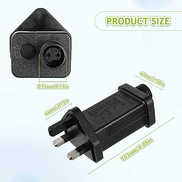 31V 3.6W Transformer Plug IP20 Power Supply Adapter with 8 Lighting Modes, Timer and Memory Function for Christmas Tree Lights, Icicle Lights, Fairy Lights, Colourful Lights, Flashing Lights