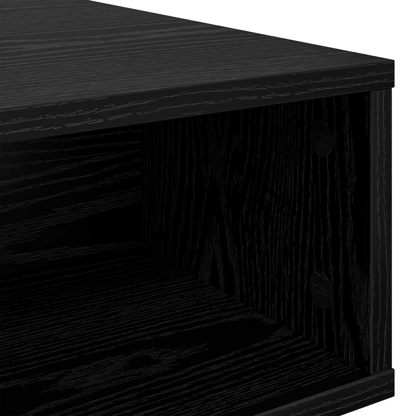 Mesa de centro de roble negro 105 x 50 x 32,5 cm de material de madera con 3 estantes, moderna mesa de centro de mesa lateral para salón, pequeña mesa de salón para sofá, balcón, dormitorio