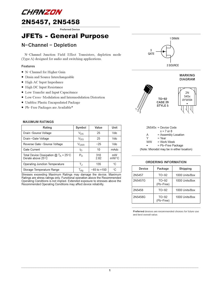 2n5457 100個 Amazon.co.jp: Chanzon MOSFETトランジスタ 10個 2N5457 TO-92N