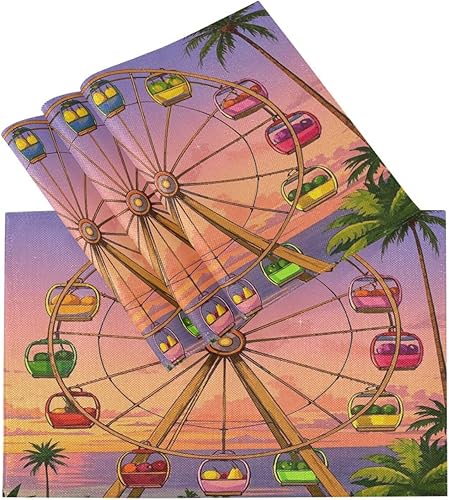 Miniatura 3 de Divertidos manteles individuales personalizados con diseño rústico para mesa de cocina, lavables, 6 unidades, 12 x 18 pulgadas, para mesa de comedor