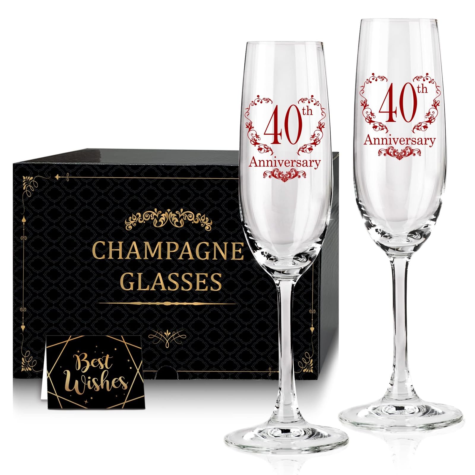 Tom Boy 40th Anniversary Champagne Flutes