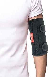 ORTONYX Elbow Support Brace Immobilizer Splint for Man and Women Tennis and Gorfers Elbow, Tendonitis, Bursitis, Unlar Nerve Entrapment, Cubital Tunnel Syndrome, Arthritis Pain L/XLBlack