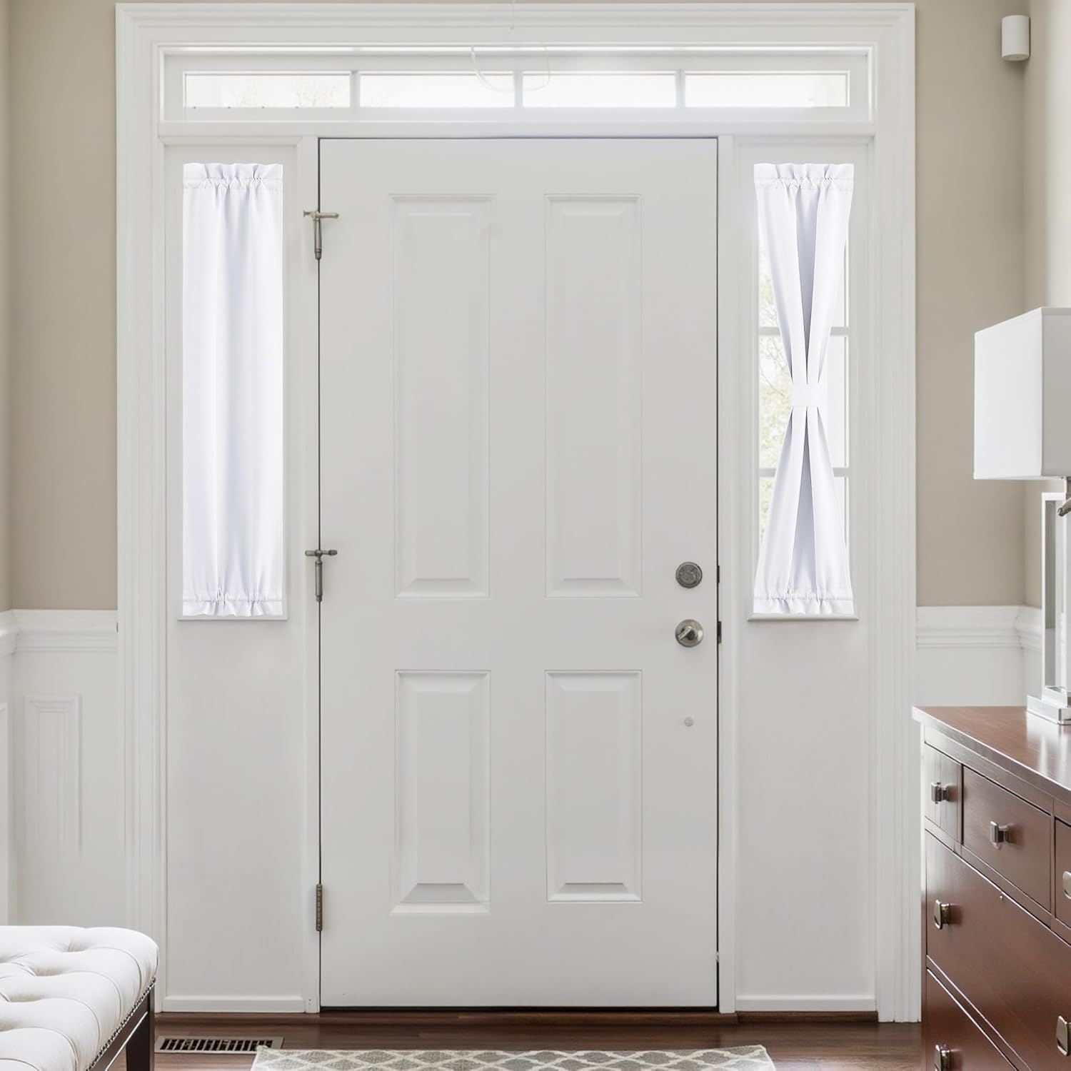 NICETOWN Blackout Side Door Curtains, Front Door Curtains for Small Window, Privacy Shades for Sidelight, Thermal Insulated Window Covering, Pure White, 1 Panel, W12 X L40 Inches Long Pure White 12"W x 40"L (Pack of 1)