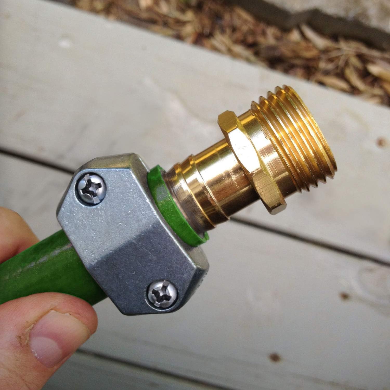 STYDDI Garden Hose Repair Connector Fitting, Aluminum Mender Female and Male Hose End Connector with Zinc Clamp, Fit 5/8-Inch and 3/4-Inch Garden Hose, 3 Sets : Patio, Lawn & Garden