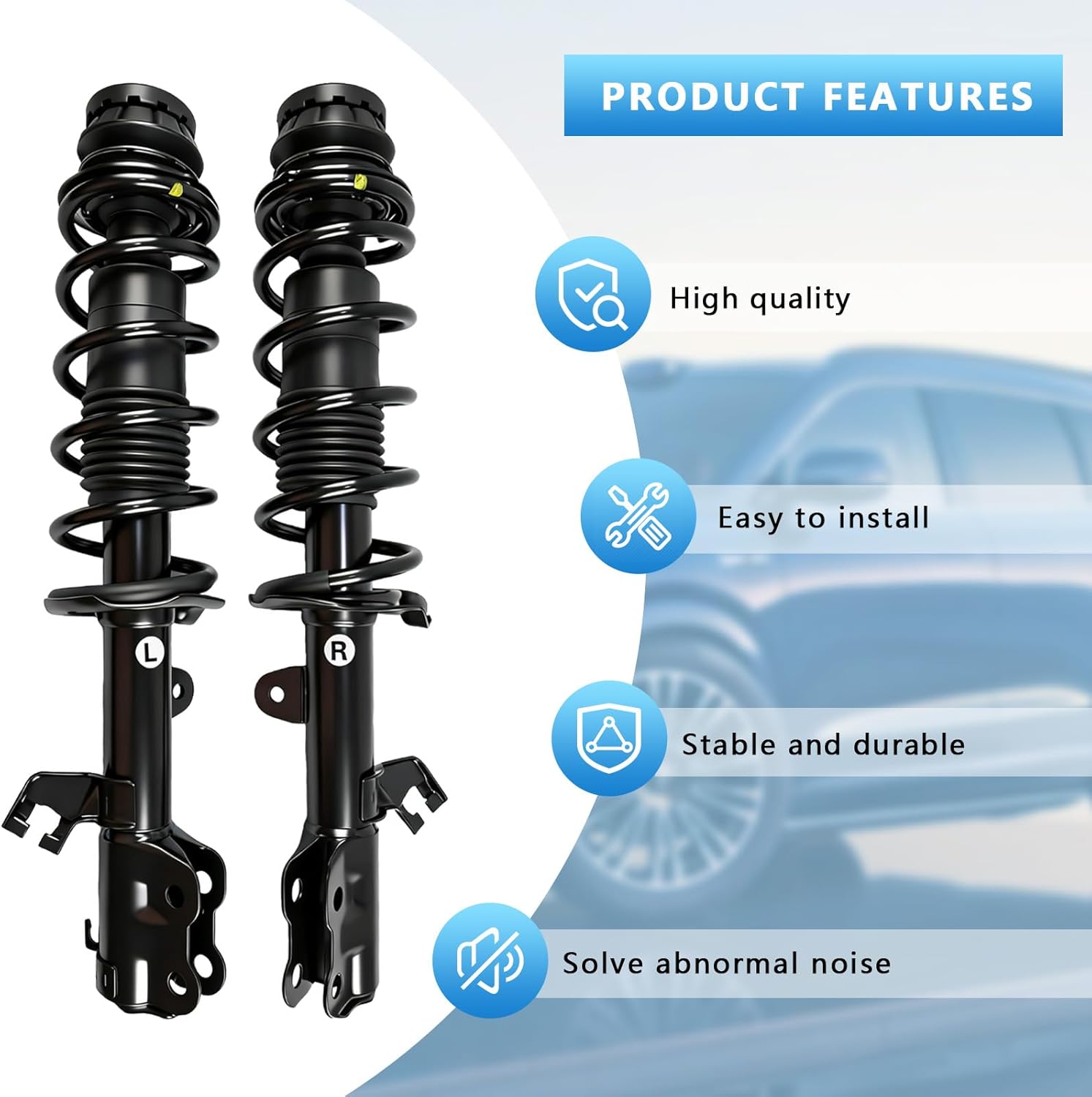 Complete Struts Spring Assembly Front Struts Shock Absorber Fit for 2012 2013 2014 2015 2016 2017 2018 2019 Nissan Versa Set of 2,OE: 1333584L 1333584R
