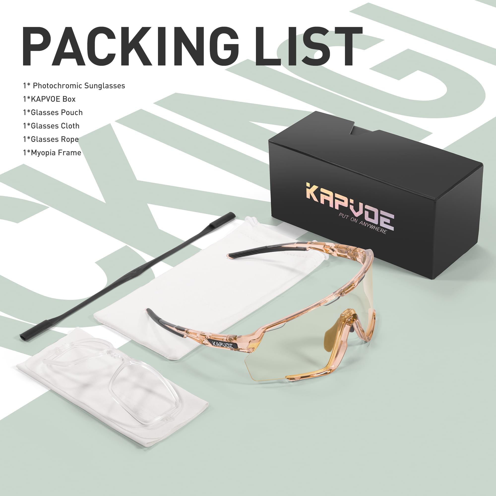KAPVOE Fotocromáticas Gafas de Ciclismo Mujeres Hombres Transparente MTB Bicicleta Deportivas Running Bici Correr Voleibol Tenis Conducir Pesca Softbol Montañismo Golf Caminar 010