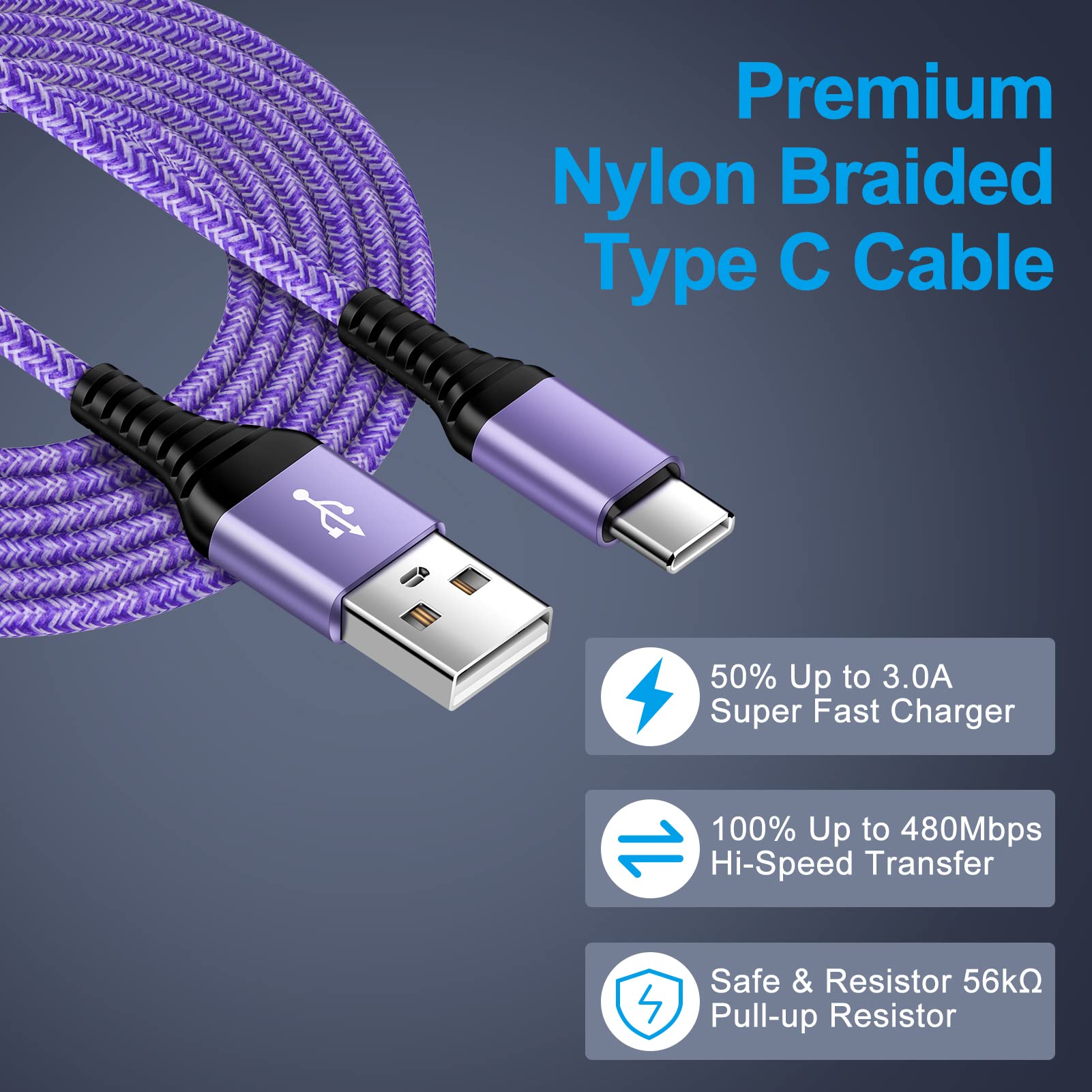 Cavo di ricarica USB C per ricarica rapida, confezione da 5 pezzi, 1,8 m, per Samsung Galaxy S24/S23/S23 Ultra/S23 Plus/S22/S21 Ultra/S20 FE Note20 A15 A14 A53 A13 A03S A12 A51 A32, Google Pixel 8 7