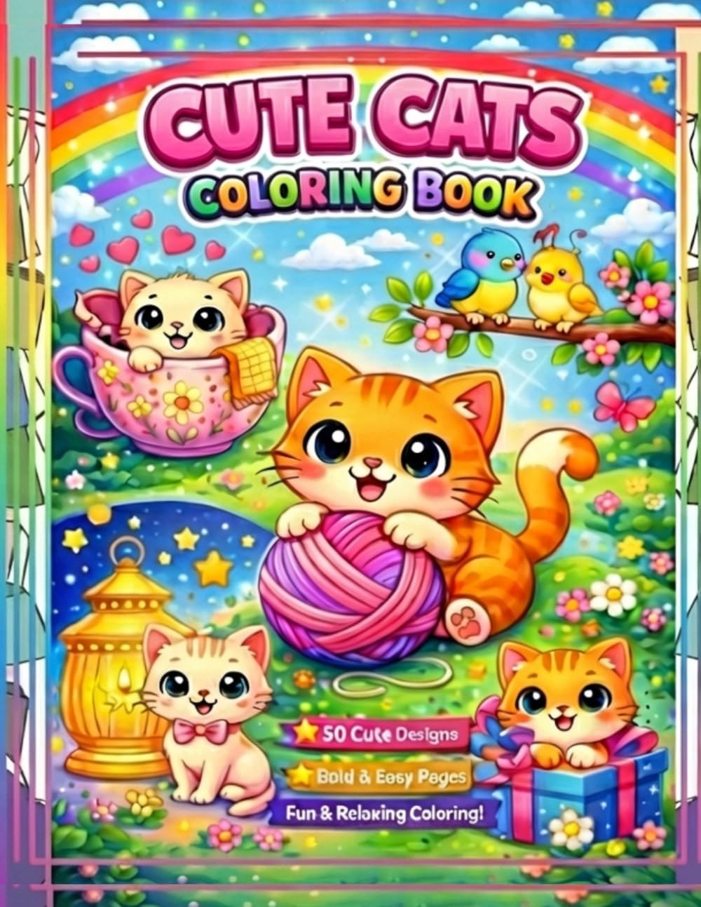 Cute Cats Coloring Book: Fun and Easy Cute Cat Designs to Relax, Unwind, and Enjoy Creative Coloring