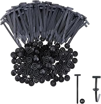 120Pcs Nylon Universal Cable Tie Buckle for Car, Heavy-Duty Self-Locking Nylon Zip Ties with Pin & Button, Replace Screws for Fender Clips/Liner/Bumper repair/Trunk & Home Use