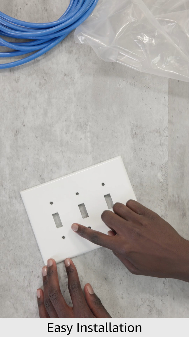 Leviton Renu Schraubenlose 3-Gang-Wandplatte – Weiß, Snap-On, Für Renu-Geräte