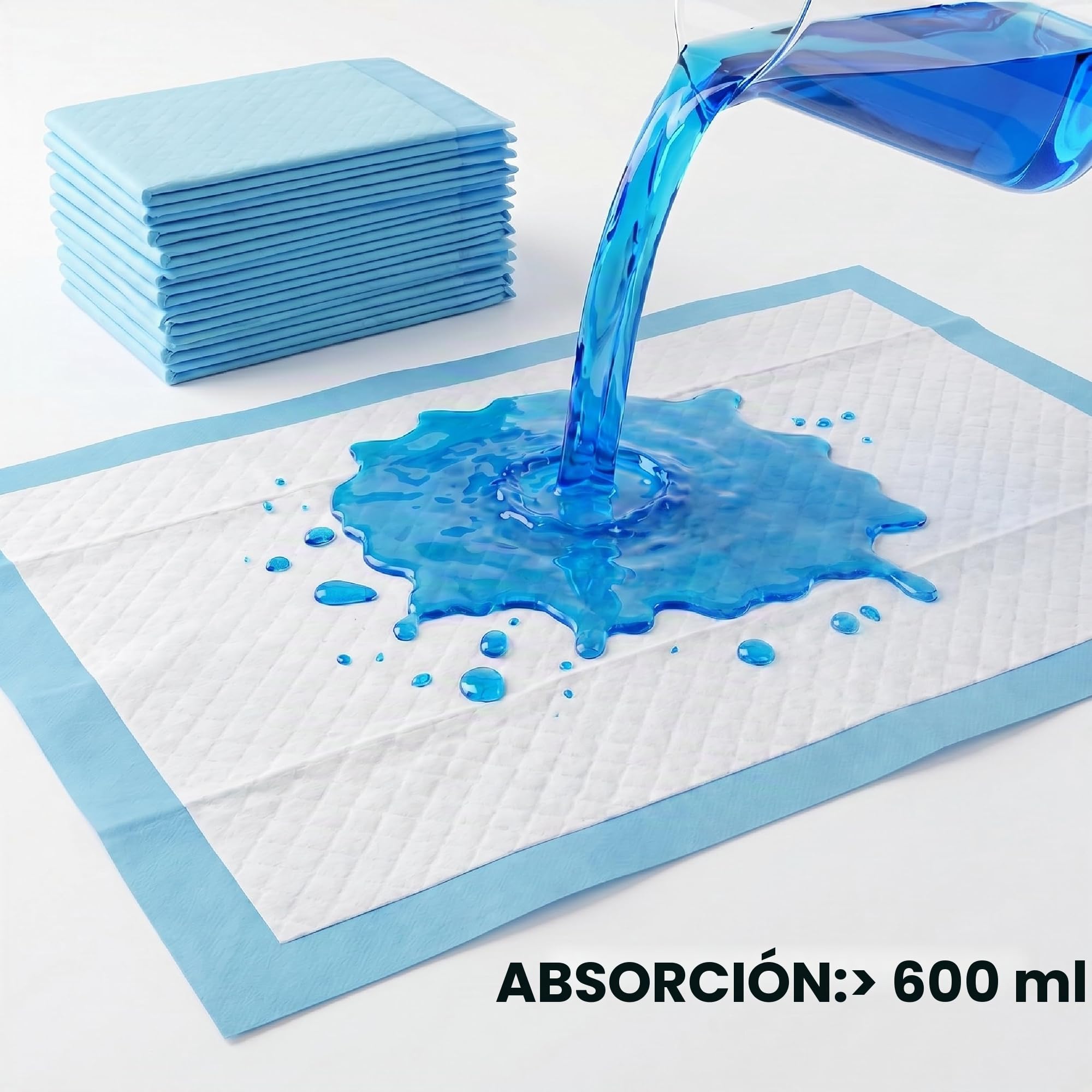 KMINA Empapadores Cama Adultos 60x90 Desechables, Impermeable (180 uds) | Salvacamas absorbente con SAP y celulosa, protector de colchón antideslizante para enfermos, capa transpirable
