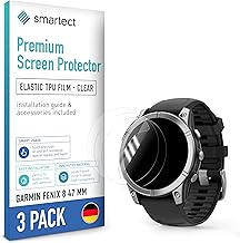 smartect TPU Schutzfolie [3 Stück, Klar] kompatibel mit Garmin Fenix 8 47 mm, Bedeckt das ganze Display, Bildschirmschutz Blasenfrei, Displayschutzfolie Anti Fingerabdruck
