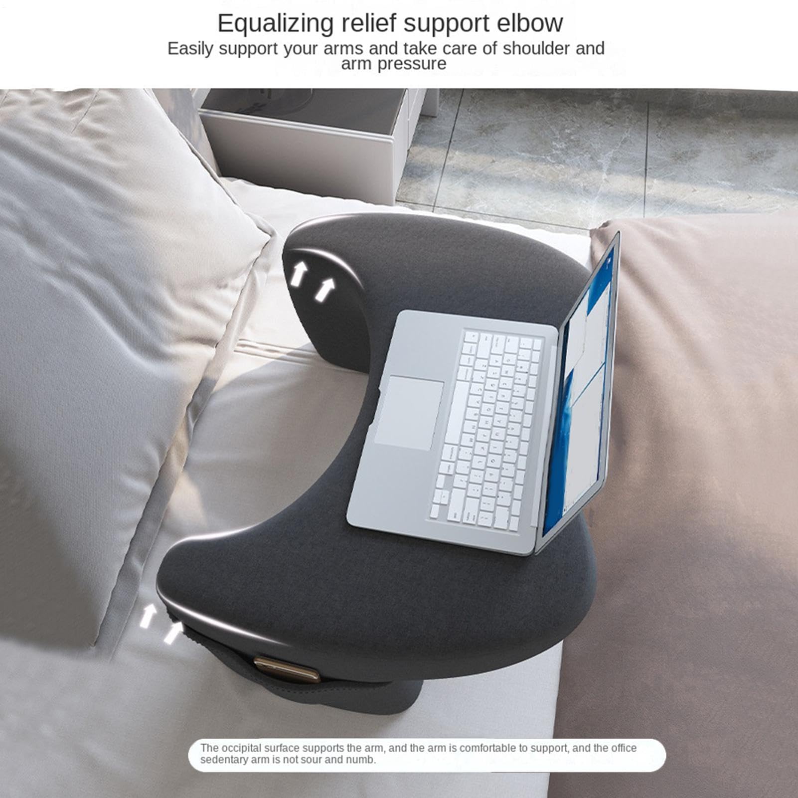 Cuscino da lettura per gaming, ergonomico, per laptop, con tasche, per gaming, per adulti, a letto, a pavimento, al divano
