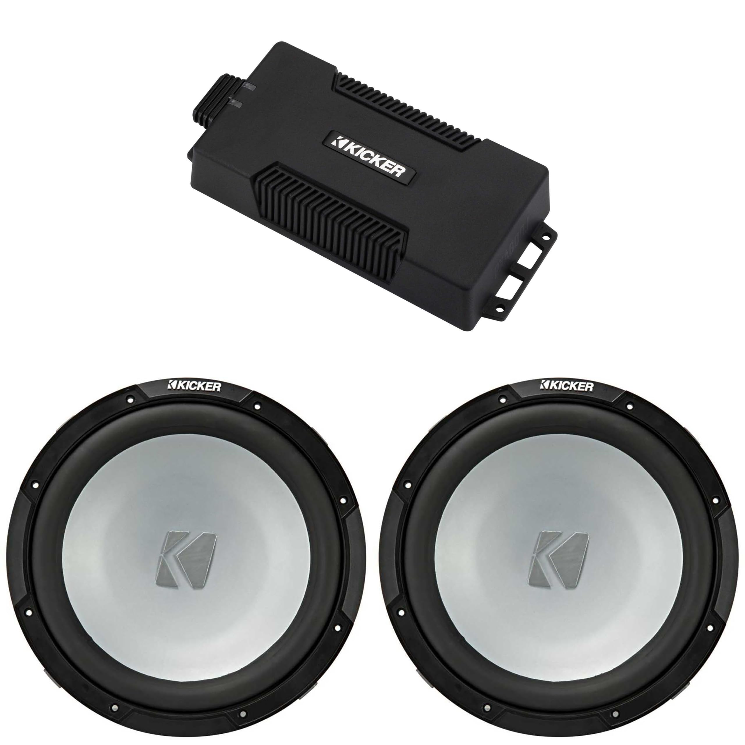 Kicker 48PXA6001 Weatherproof Powersport Mono Amp & (2) 12