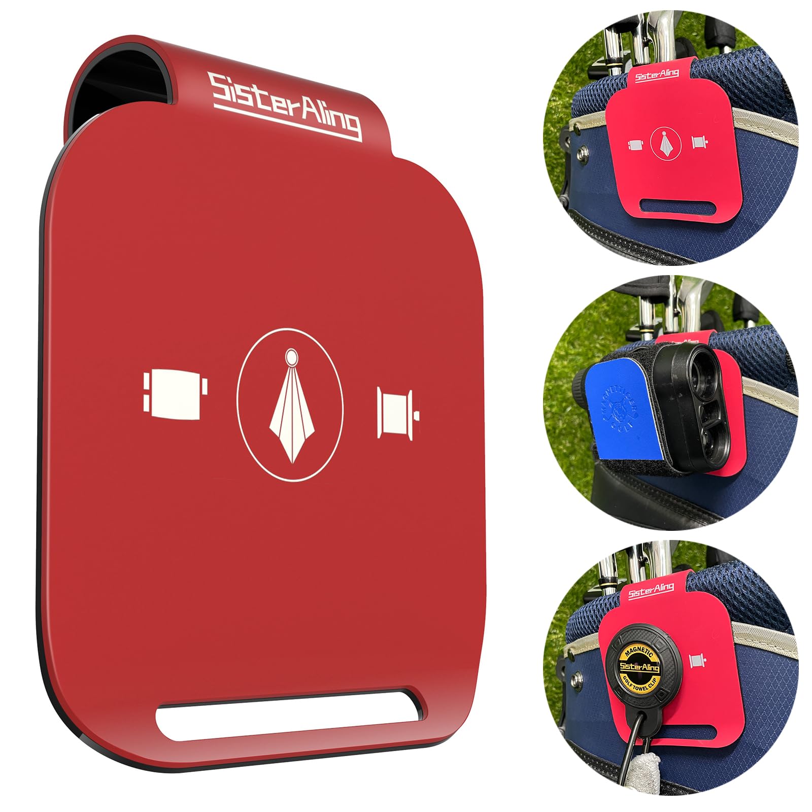 SisterAling Golf Bag Metal Landing Pads for Magnetic Golf Towel,Golf Rangefinder,Golf Flask,Golf Speaker- Quick Access to Magnetic Golf Equipment and
