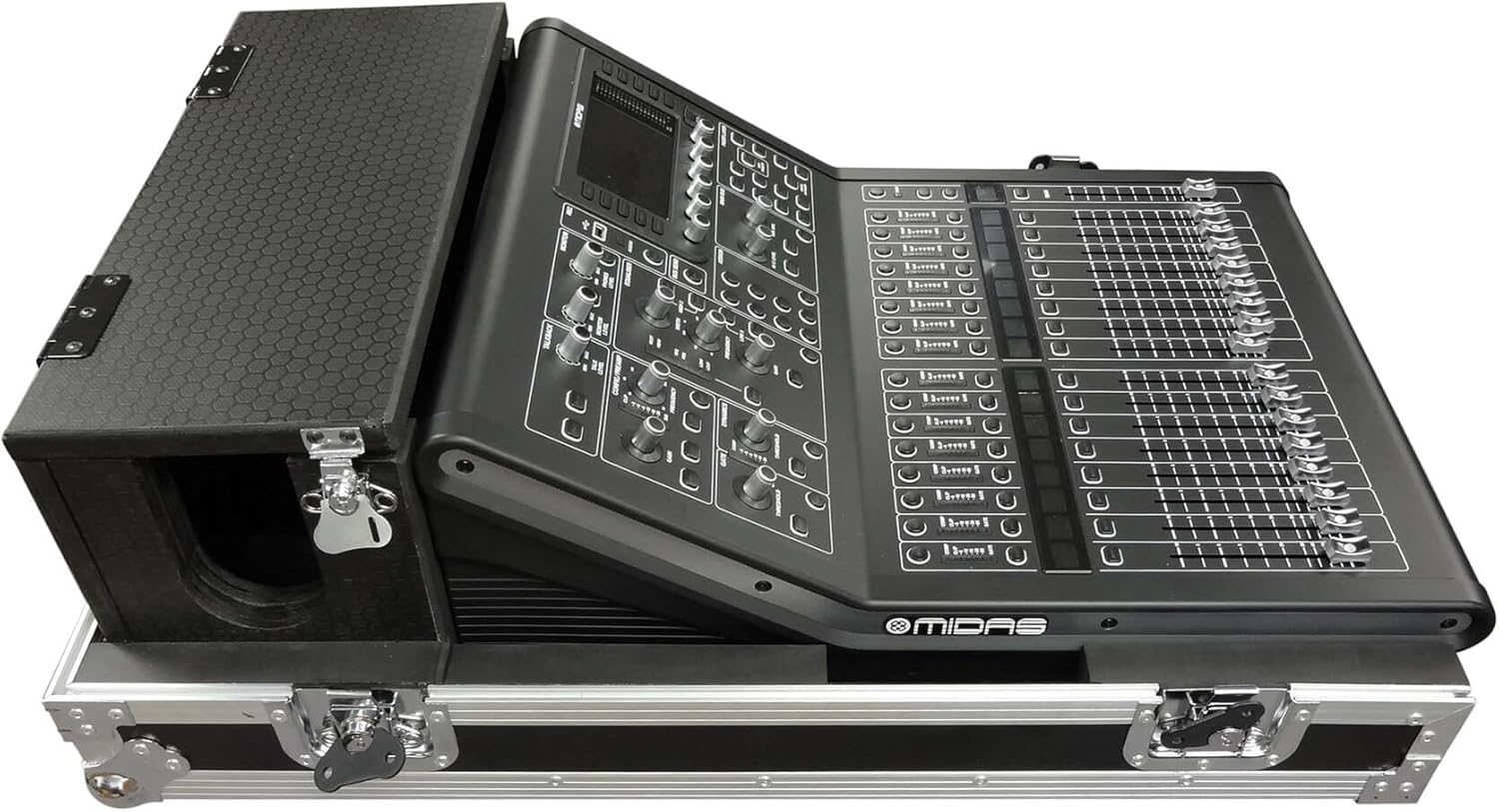 ProX XS-MIDM32RDHW ATA Digital Audio Mixer Flight Case for Midas M32R Console with Doghouse Compartment and Caster Wheels