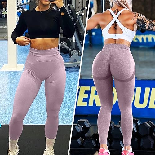 Miniatura 4 de SZKANI Leggings con levantamiento de glúteos para mujer, cintura alta, pantalones de yoga para entrenamiento, gimnasio, sin costuras, ajustados