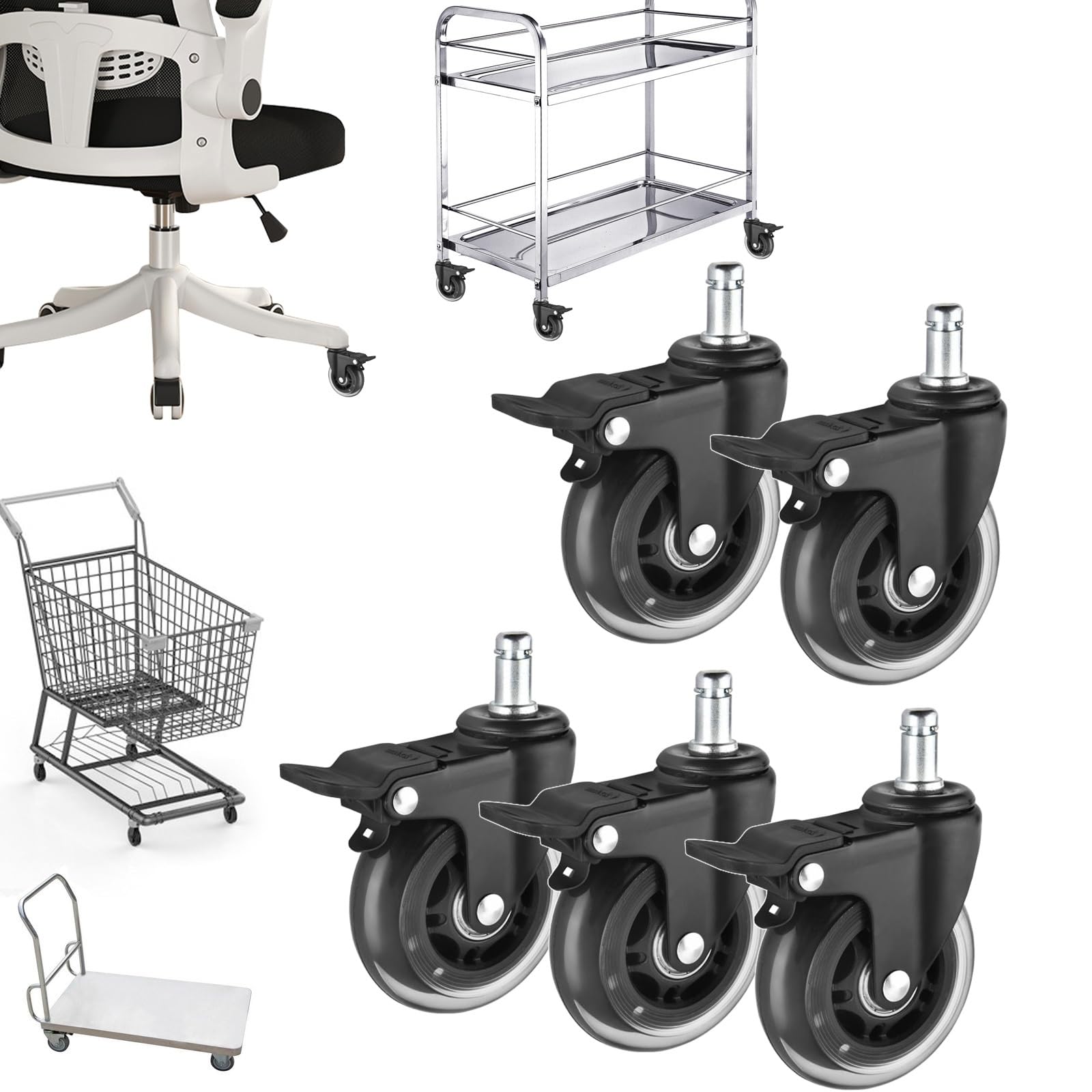 Amazon.co.jp: 椅子 キャスター 固定 ウレタンキャスター 大型 車輪 5