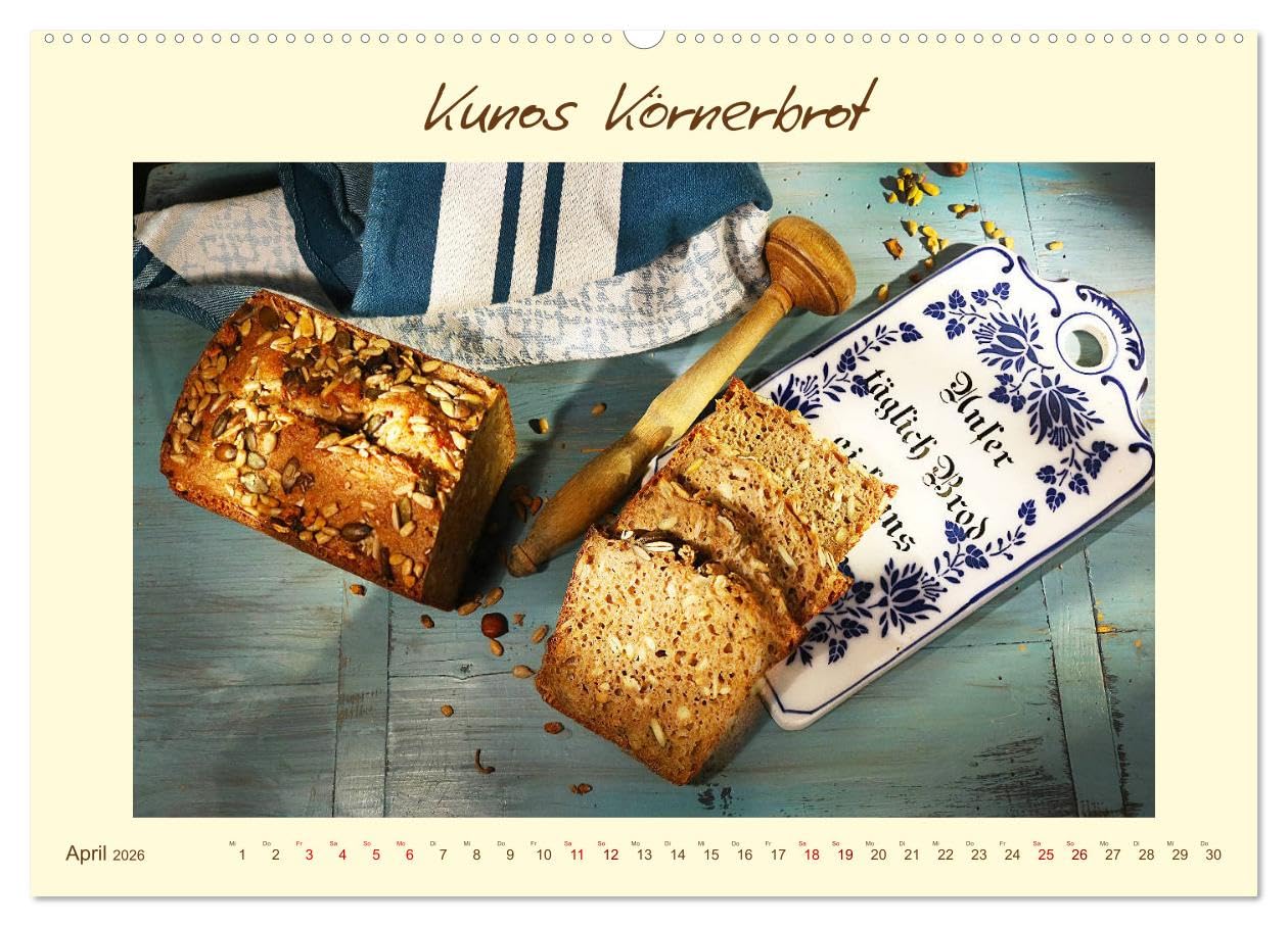 Mein liebstes Brot (hochwertiger Premium Wandkalender 2026 DIN A2 quer), Kunstdruck in Hochglanz: Hausgebackene Sauerteigbrote mit Rezeptverweis (CALVENDO Lifestyle)