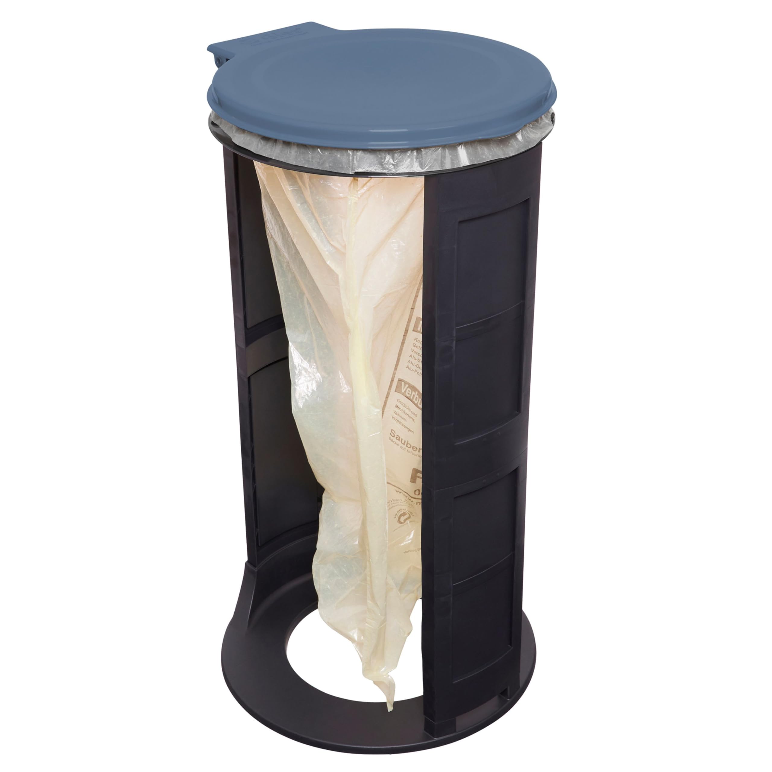 Supporto Per Sacco Della Spazzatura Da 120L Con Coperchio E Anello Di Serraggio - Contenitore Rifiuti Riciclabile, H 74 Cm