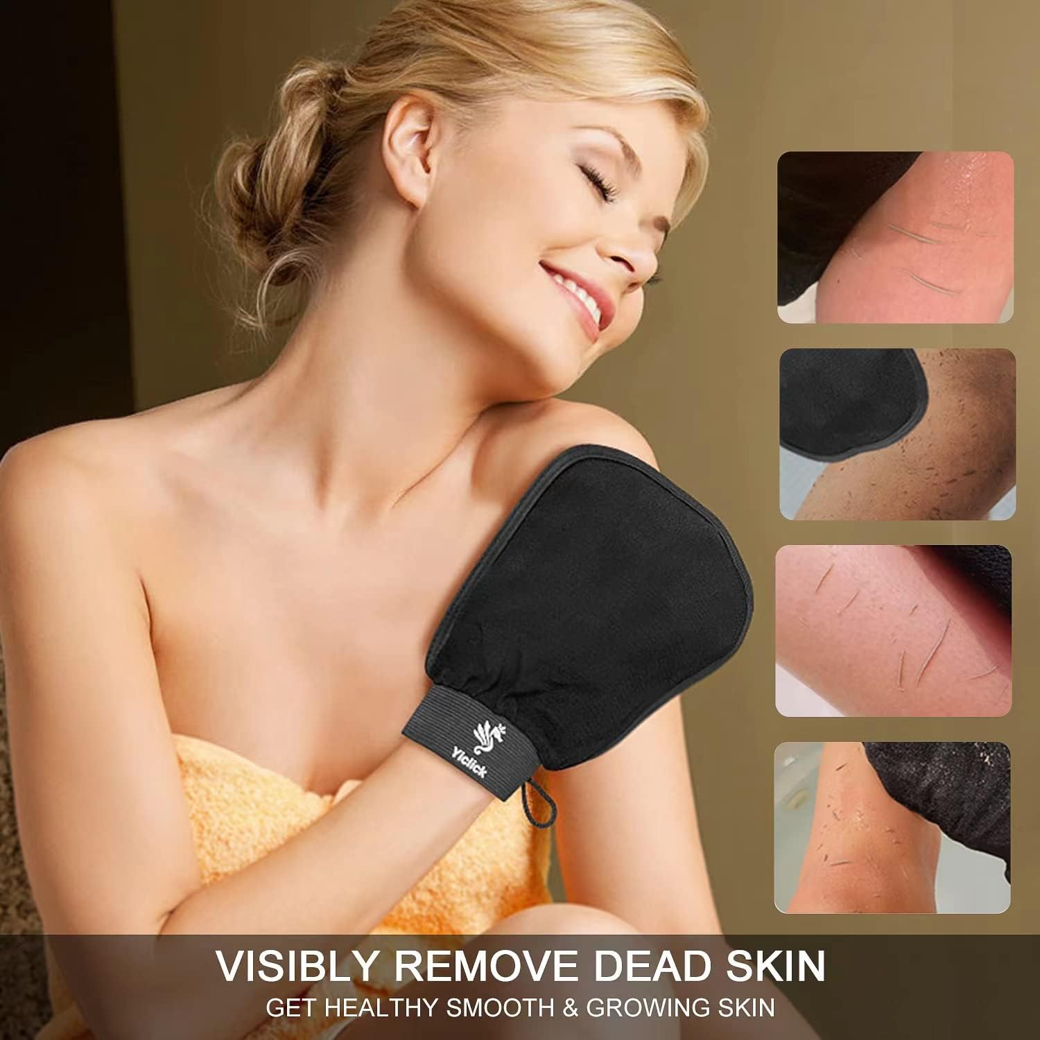 Guantes exfoliantes coreanos 2 piezas, exfoliante corporal para baño ducha exfoliante manopla exfoliación, exfoliante corporal, guante removedor de piel muerta para mujeres hombres