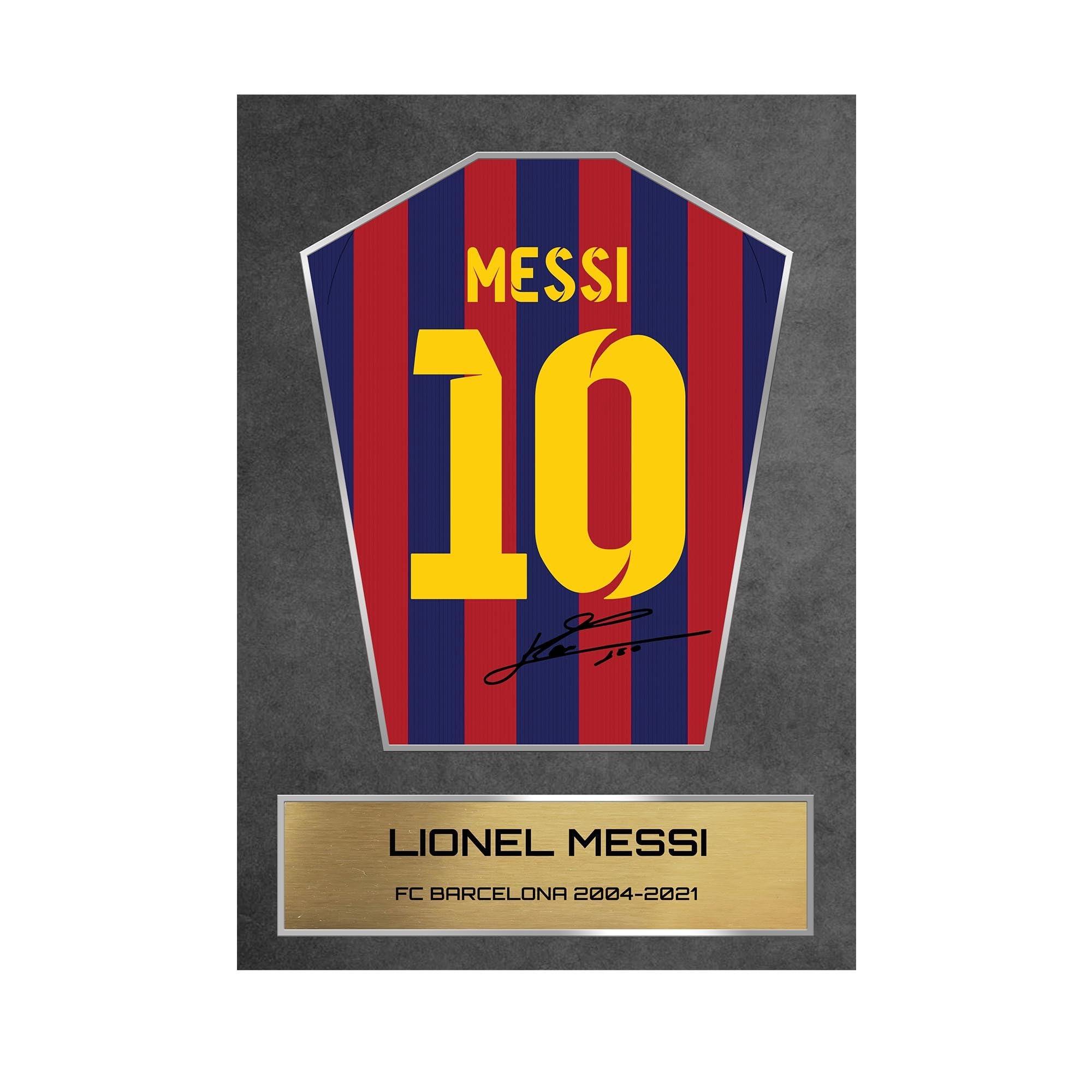Lionel Messi Barcelona Shirt Display Framed - Autograph Print Football Memorabilia A3 Unframed