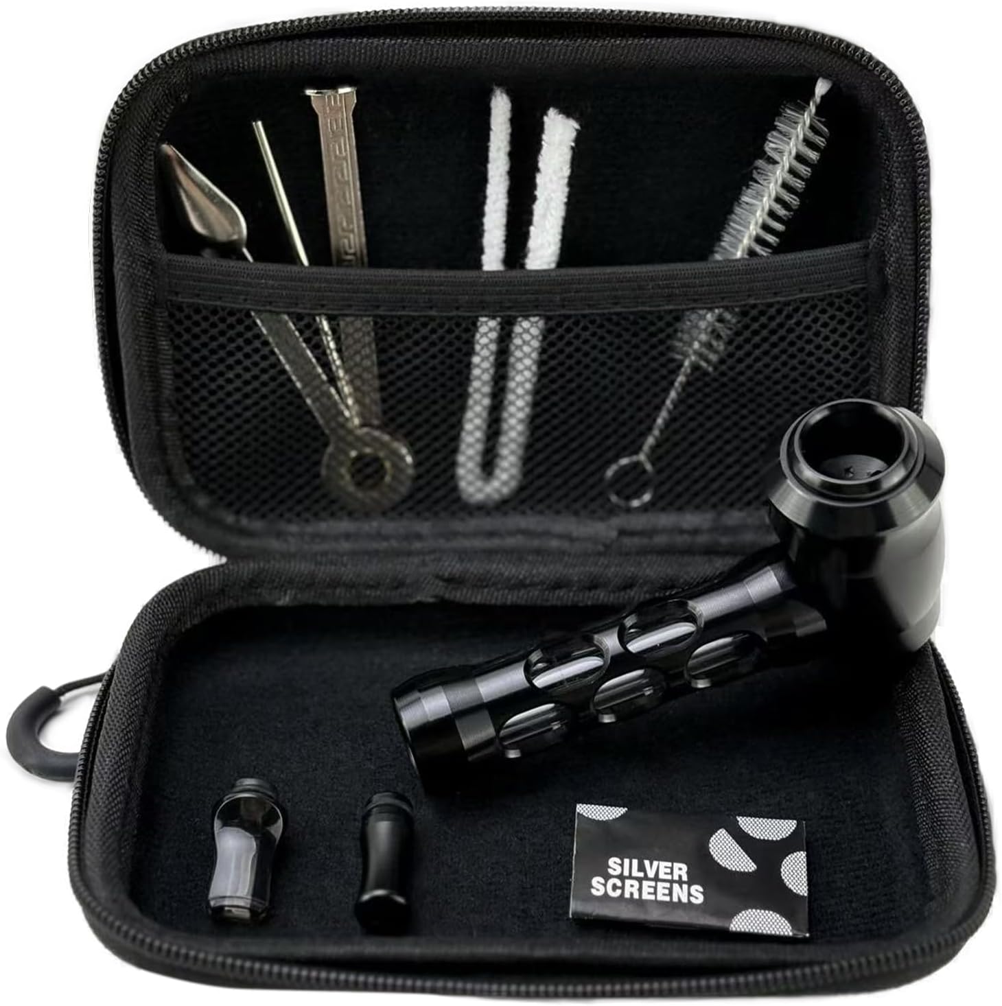 4" Tobacco Pipe Set, Modern Style Collectible Pipe Compact Accessory Kit with Tool & Pouch