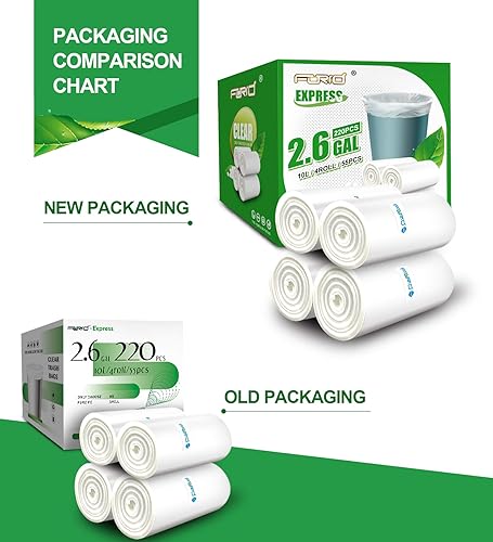 Miniatura 9 de FORID - Bolsas de basura pequeñas transparentes de 2.6 galones, 330 unidades, bolsas de basura de plástico para baño, dormitorio, oficina, cubo de