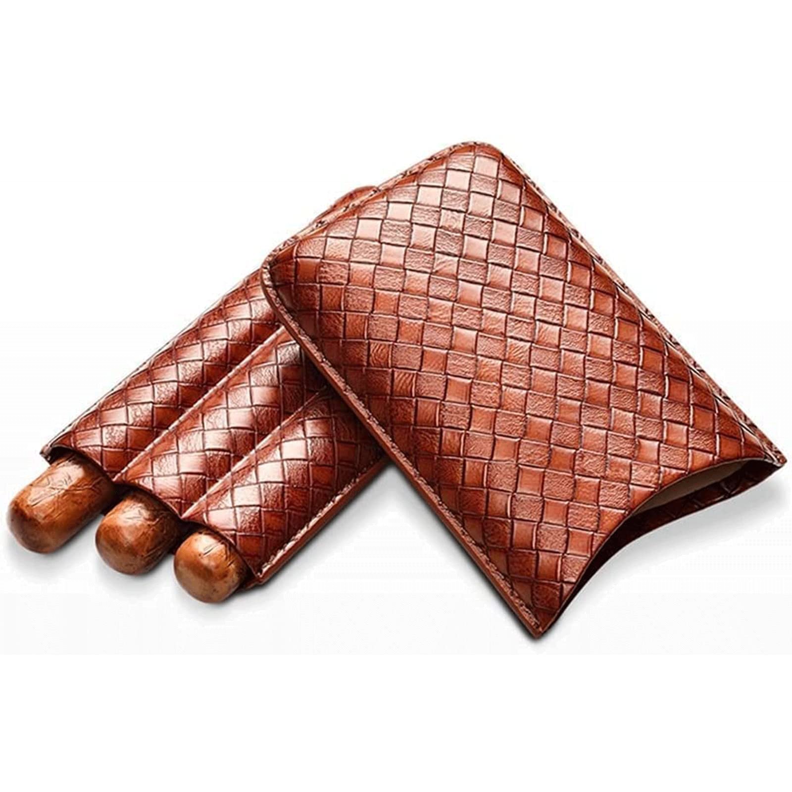 ZUMAHA Humidor Scatola Scatola per sigari Portatile e Leggera, portasigari Foderato in Legno di Cedro, Tubo per sigari da Viaggio a 3 Dita, umidificatore per sigari in Pelle Personalizzato