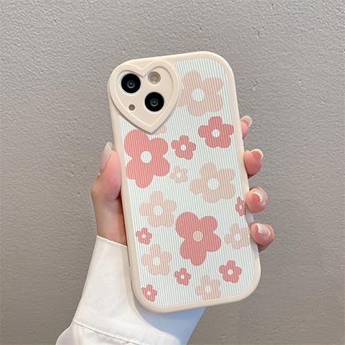 Miniatura 4 de Ownest Funda compatible con iPhone 13 con bonito patrón floral de flores para mujeres y niñas, funda de silicona suave con protección de lente de