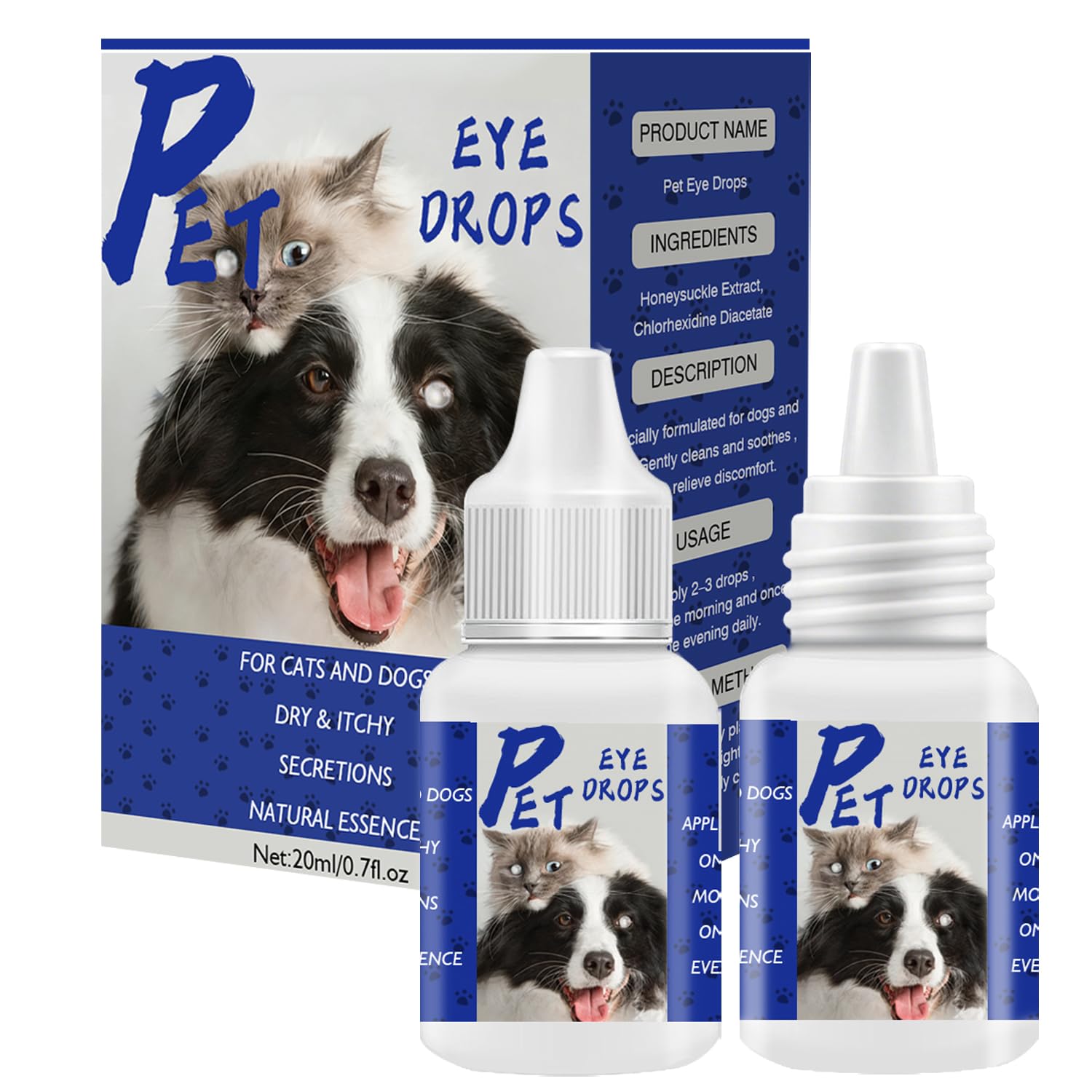 BiesmoCataract Drops for Dogs | Pet Dog Eye Drops for Relieving Eye Itching and Clean Tear Stains | Improving Clarity | All Natural Safe Pet Eye Health Care | Pet Tear Stain Removal