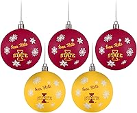 Vista 11 de FOCO NCAA - Juego de 5 adornos inastillables para árbol de Navidad con logotipo del