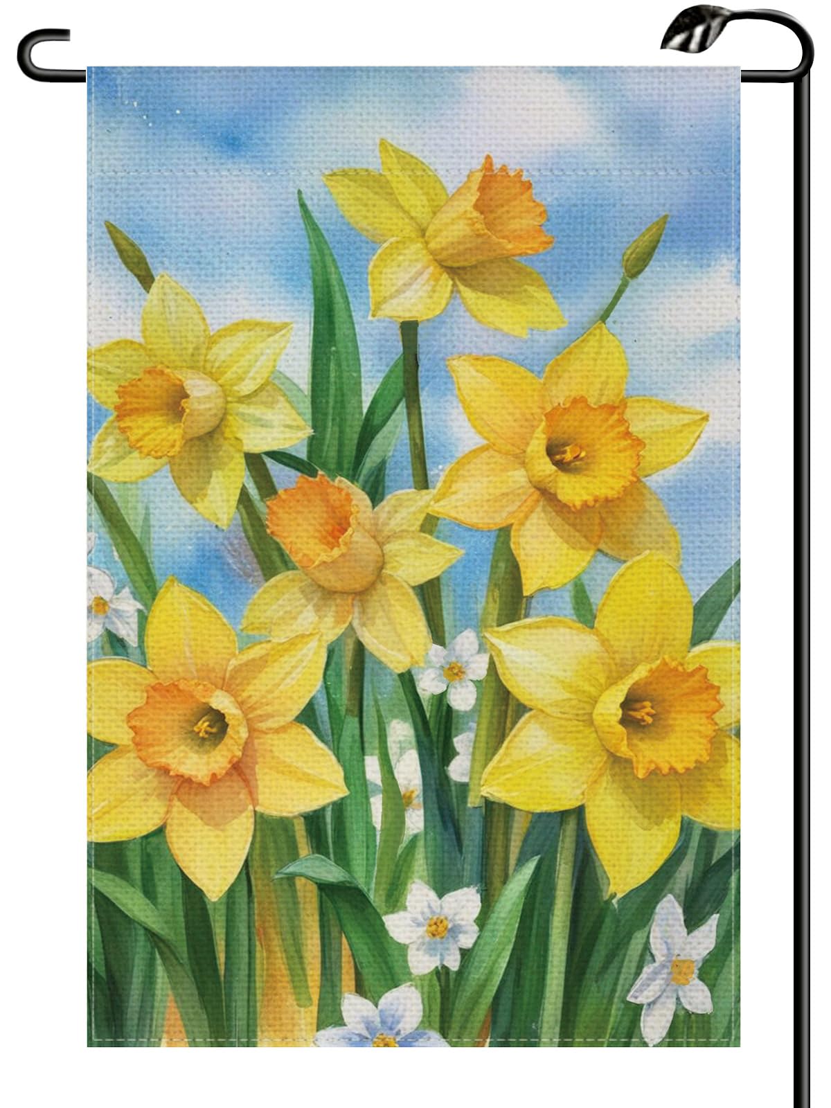 Photo 1 of ***STAKE NOT INCLUDED***Spring Daffodil Floral Flower Garden Flag 12x18 Inch Vertical Double Sided Seasonal Summer Welcome Small Flags Farmhouse Outside Decoration For Yard (ONLY FLAG) CJ64***STAKE NOT INCLUDED***