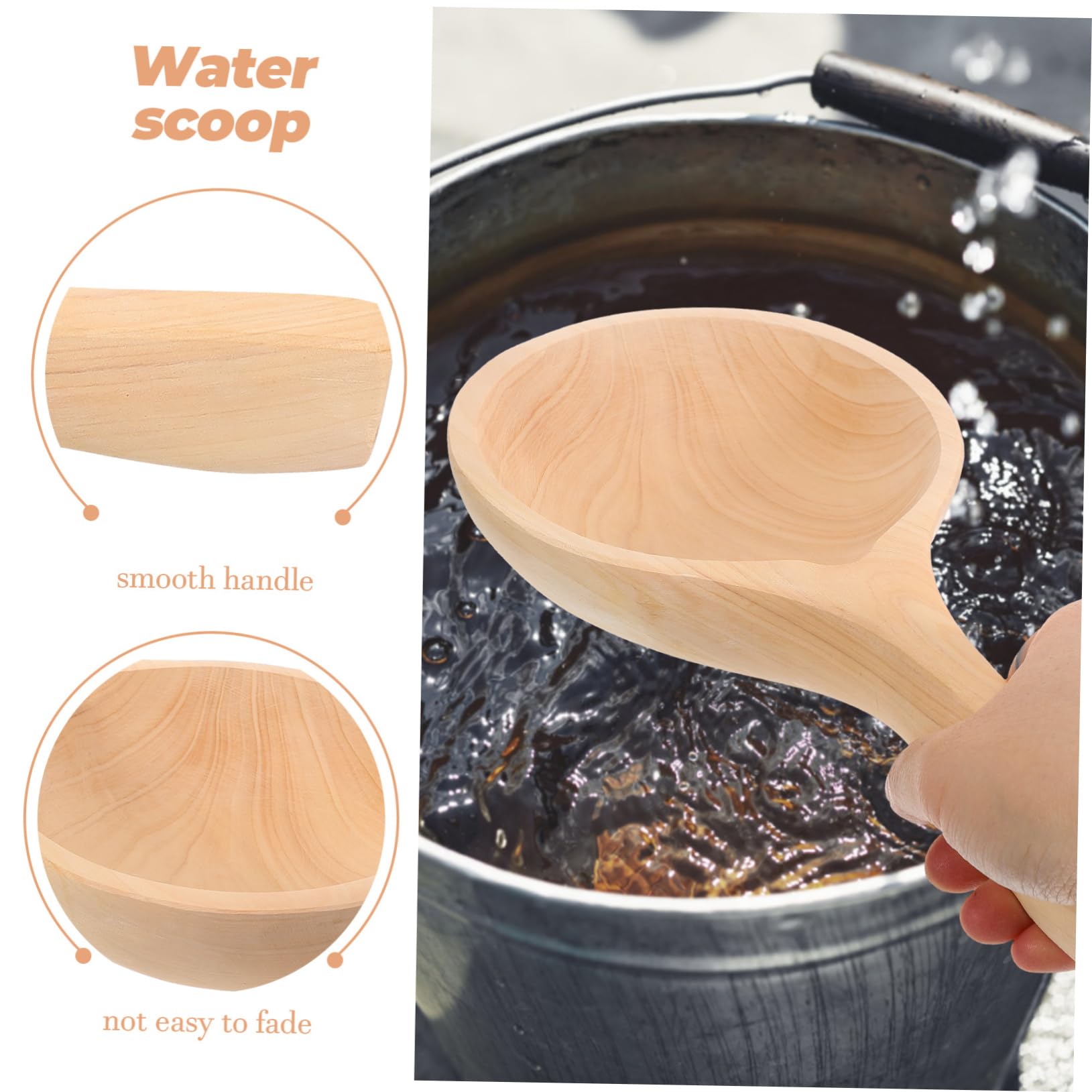 PRETYZOOM 3piezas Cucharón De Madera De Ciprés Para Cocina Utensilio Multifuncional De Madera Para y Arroz Herramienta Práctica y Ergonómica Mediano Cocina y Jardín