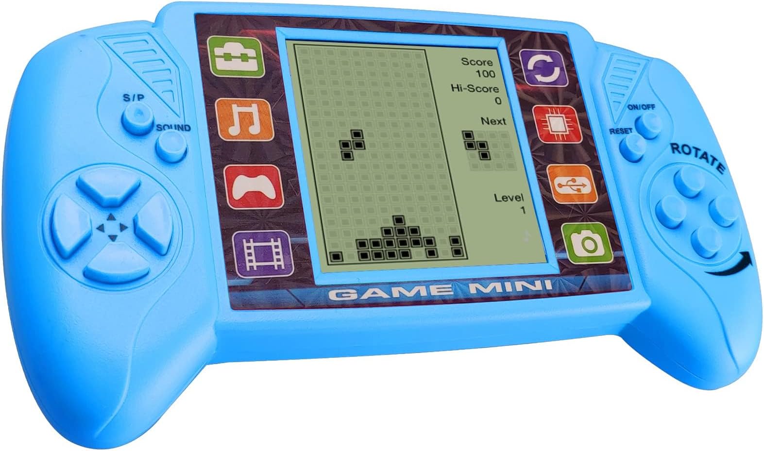 Brick Game Console, Built in 23 Puzzle Games,3.5in LCD Mini Portable Brick Game Player,Classic Brick, Tank, Brick Breaker, Racing (Blue)