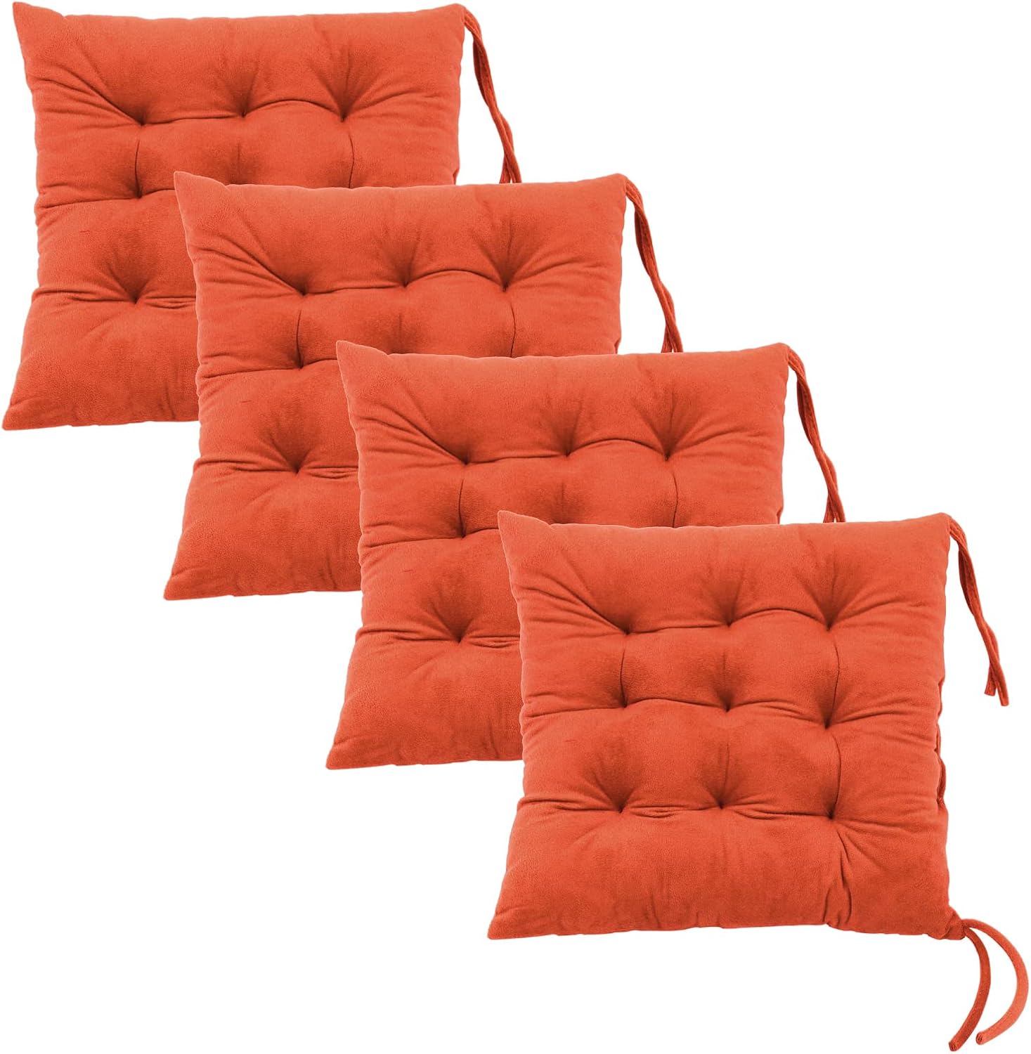 Set of 4 Square Chair Pads Indoor Seat Cushions Pillows