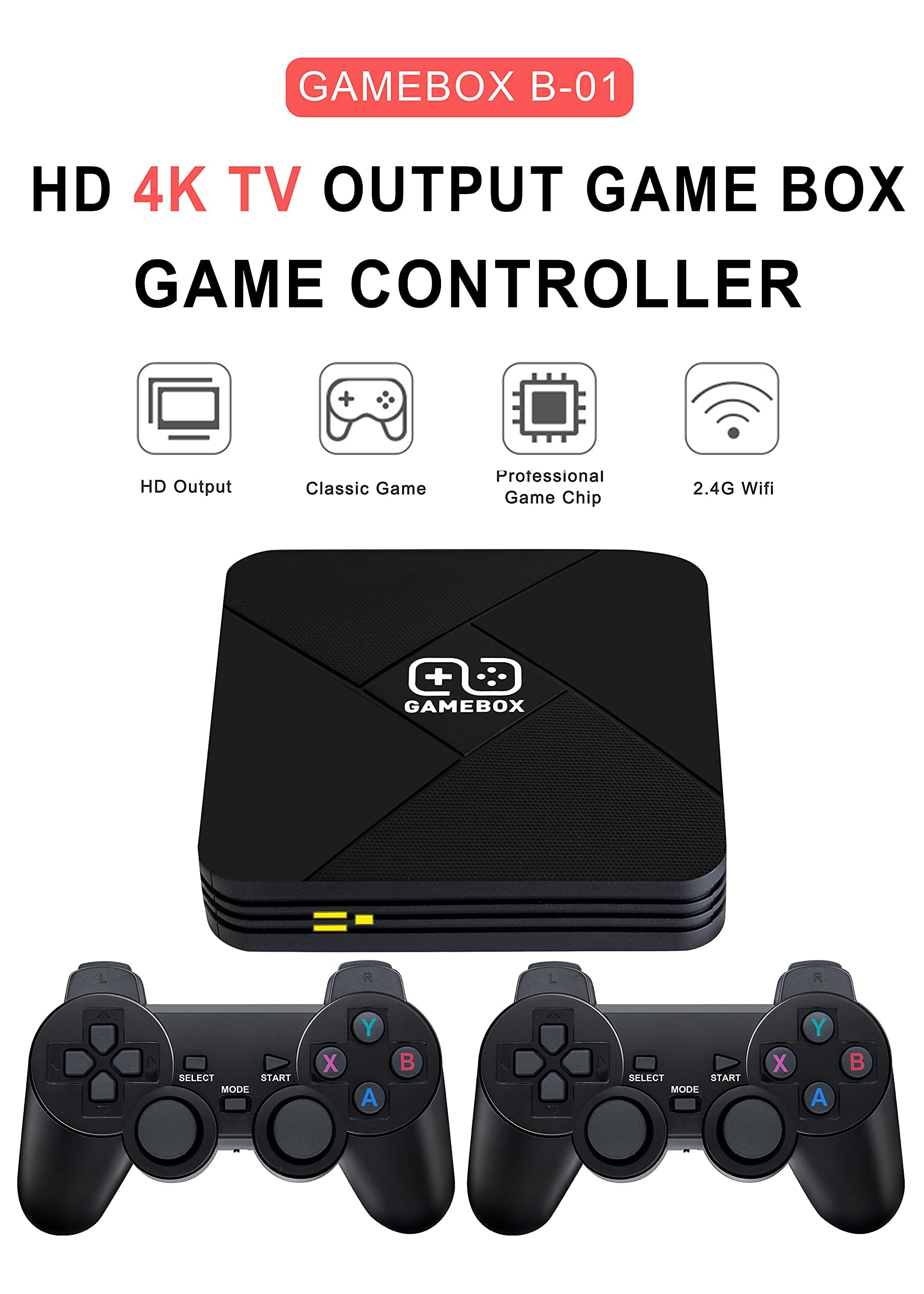 Game Consoles, Powkiddy B-01 Video Game Console In 40+ Emulator Console For 4k TV HD Output, 32000+ 