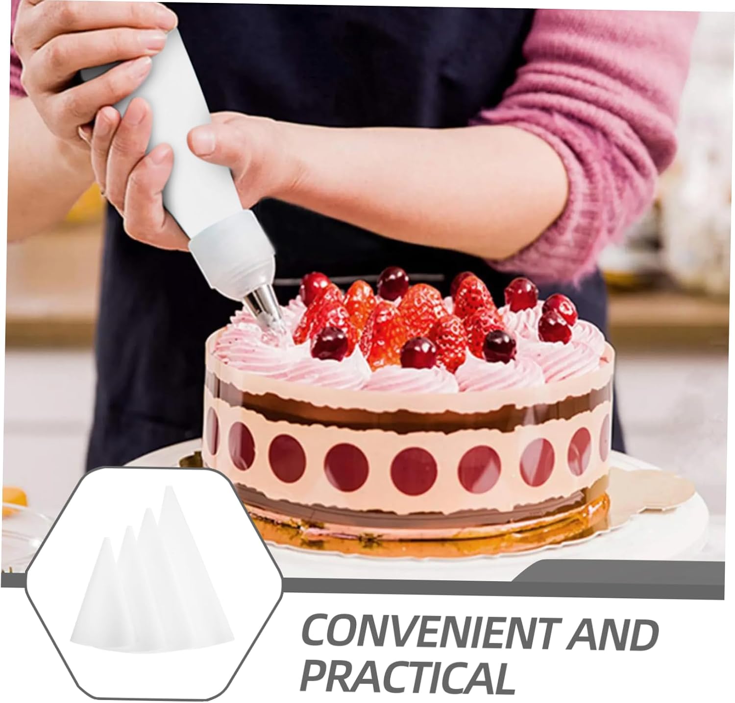 SOLUSTRE 4pcs Reusable Pastry Bags Set Professional Cake Decorating Tools for Frosting Icing and Baking Cream Cakes and Desserts