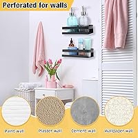 Vista 6 de Lallisa 2 Piezas Estante de Acero Inoxidable para Baño, Ducha, Estantes Flotantes, Cesta Organizadora Montada en la Pared, Estantes Organizadores