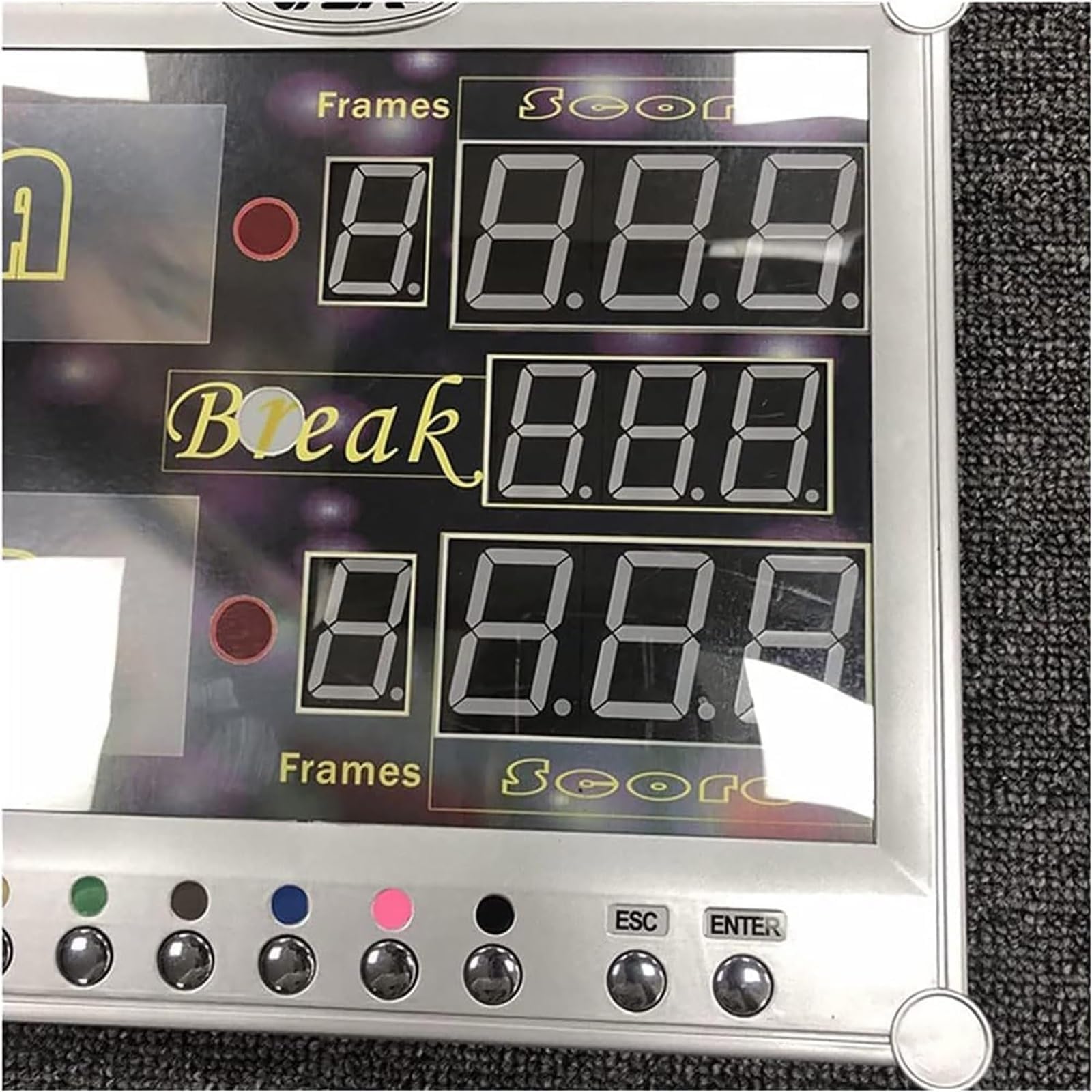 Tabellone segnapunti digitale a LED da parete e da tavolo, per biliardo e biliardo, elettronico, 0-199, con telecomando, sala giochi