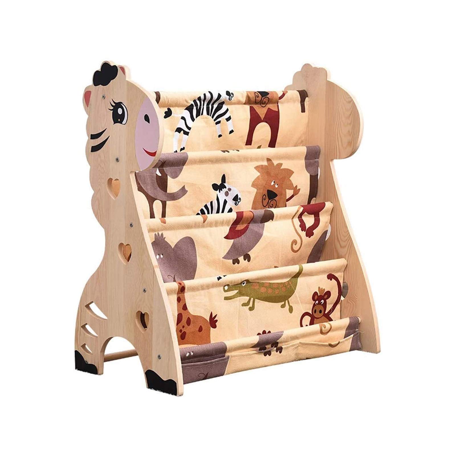 SMLZVBook Rack,Kids' Bookcases,Cabinets & Shelves,Kids' Furniture & Décor,Sturdy Canvas Fabric Cute Animal Pattern Tot Tutors Kids Book Rack