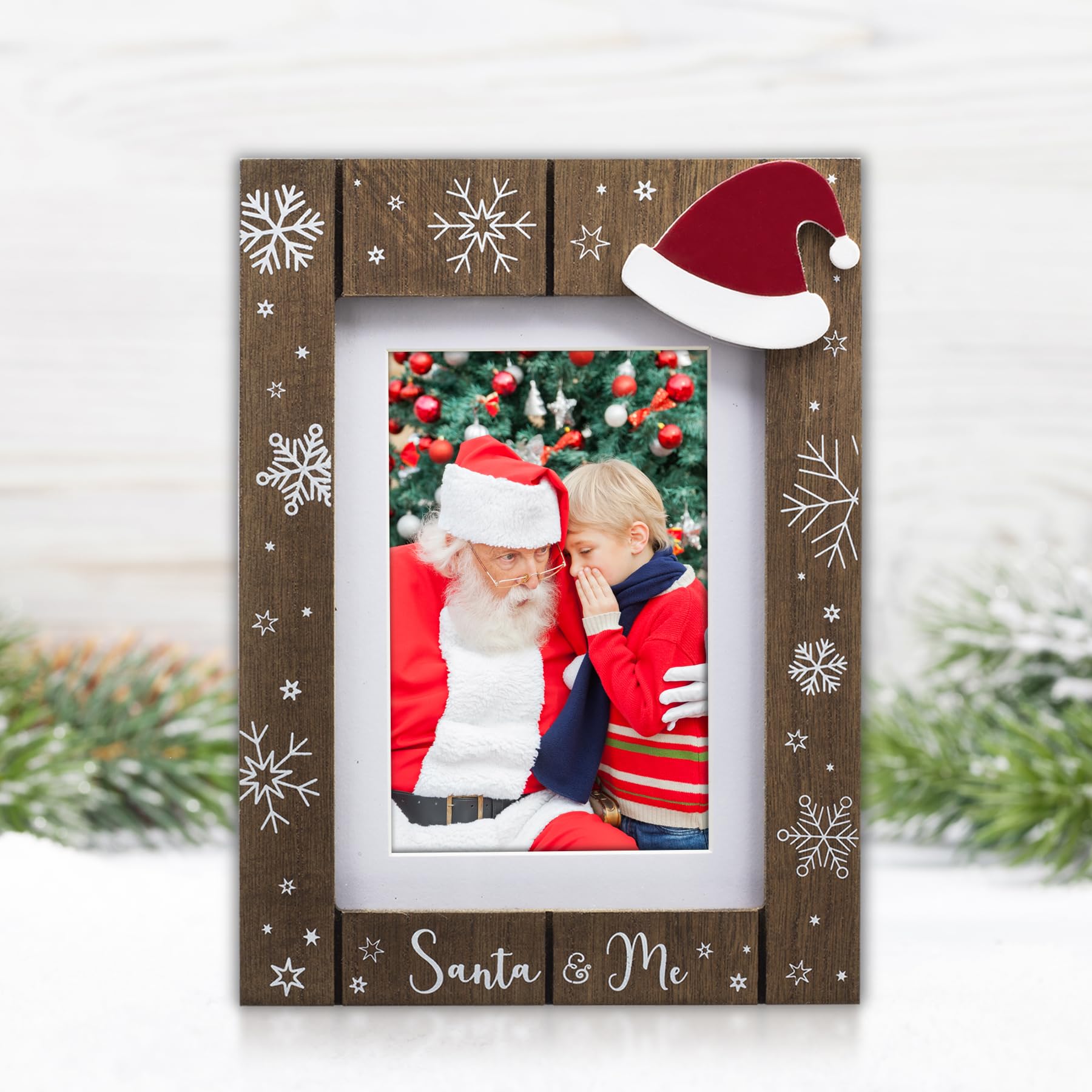 Amazon.co.jp: ファインフォトギフト サンタ&ミー 木製フォトフレーム