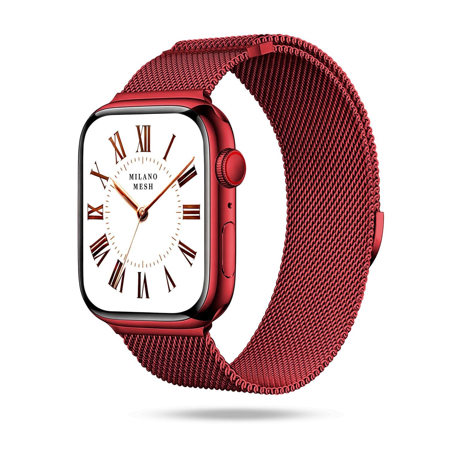 ONEFLOW Milano Mesh kompatibel mit Apple Watch, Milanaise Armband, Metallarmband elegant Milanese Loop Edelstahl Band Magnetisch, iWatch Armbänder Metall Damen