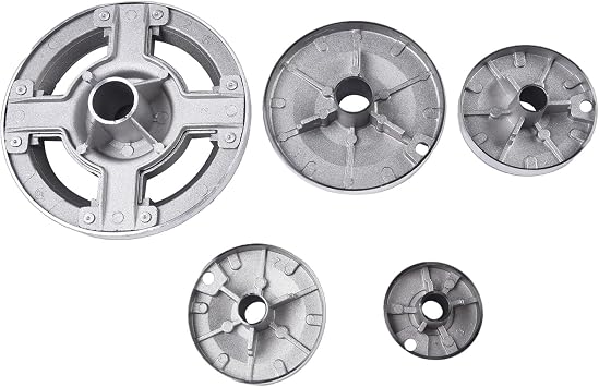 Gas Stove Burner Cap, Cooker Hat Set, Stove Handles Lid Kit, Includes Six Essential Hood Units Plus Five Efficient Burners(Flat)