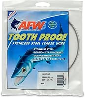 Vista 79 de AFW Alambre Líder Duro de Una Hebra de Acero Inoxidable a Prueba de Dientes - Brillante y Camuflaje para Tiburón, Barracuda, Caballa Real, Wahoo