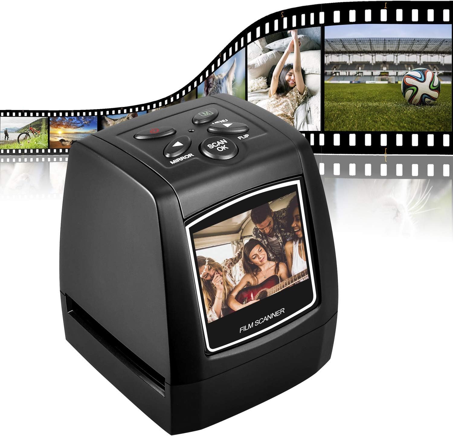 5M/10M Stand alone 2.4'' LCD Display Film/Slide scanner 1800DPI high resolution Picture scanner in USB2.0 interface Convert to PC